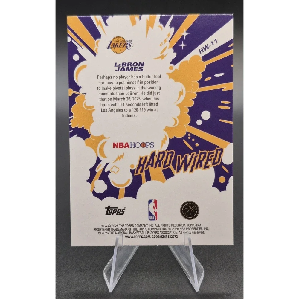 2026 Topps NBA Hoops Lebron James #HW-11 Hard Wired Refractor LA Lakers 76ers